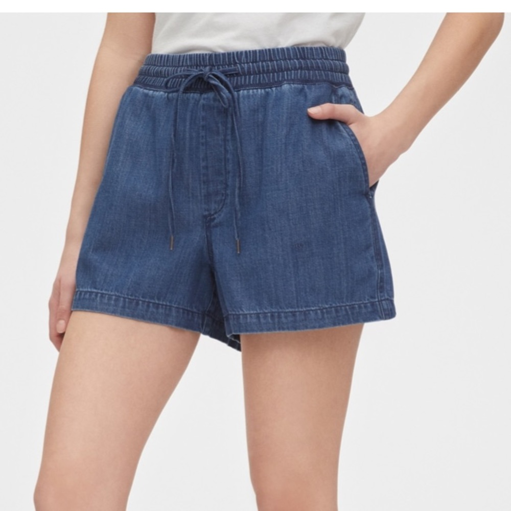 Indigo Twill Shorts pull on - Picture 1 of 7